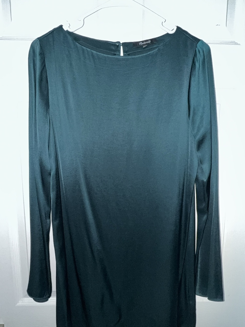 Madewell Deep Teal Satin Dress